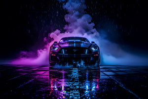 Ford Mustang Thunder In The Rain (5120x2880) Resolution Wallpaper