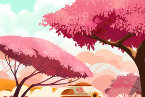 Forest Tree Illustration 4k Wallpaper