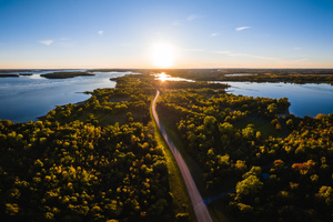 Forests Lake Ontario Aerial View Drone Shot Wallpaper