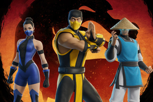 Fortnite Lawless Kitana X Scorpion Raiden Outfit (2560x1024) Resolution Wallpaper