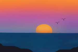 Free Flight Minimal Sunset 4k Wallpaper