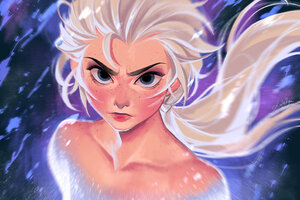 Frozen 2 Elsa Art (2048x1152) Resolution Wallpaper