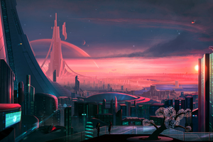 Future Pink City (1600x1200) Resolution Wallpaper