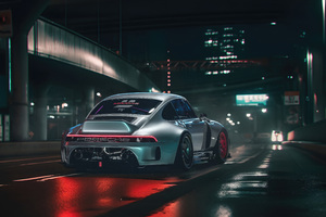 Futuristic Vibes Cyberpunk Porsche 4k Wallpaper