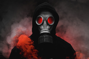 Gas Mask Boy (2560x1600) Resolution Wallpaper