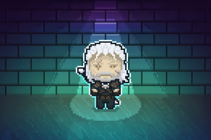 Geralt Of Rivia 8 Bit (1600x1200) Resolution Wallpaper