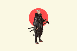 Geralt Of Rivia The Witcher 4k Minimalism Art