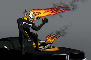 Ghost Rider Comic Sketch 4k (1600x900) Resolution Wallpaper