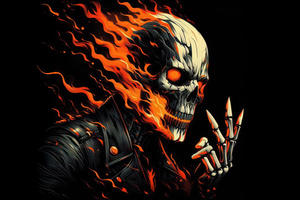 Ghost Rider Flames Of Justice (2048x2048) Resolution Wallpaper