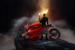 Ghost Rider On Bike