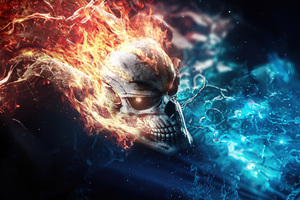 Ghost Rider Skull Burning 5k Wallpaper