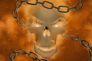 Ghost Rider Skull Illustration Wallpaper