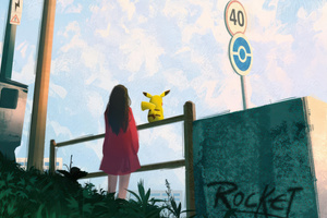 Girl And Pikachu Moment (1280x800) Resolution Wallpaper