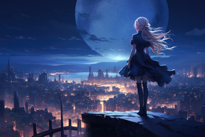 Girl And The City Wallpaper