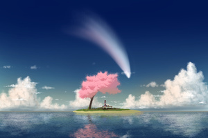 Girl Cherry Blossom Day 8k (7680x4320) Resolution Wallpaper