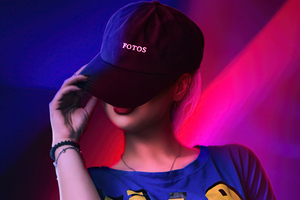 Girl Hat Covering Face 5k (1366x768) Resolution Wallpaper