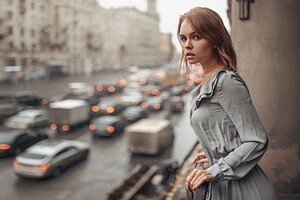 Girl In Portrait Dress (320x240) Resolution Wallpaper