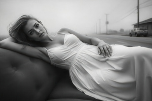 Girl Monochrome White Dress (2560x1600) Resolution Wallpaper