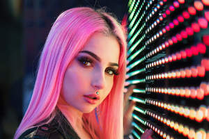 Girl Pink Hair Lip Pierced 4k Wallpaper