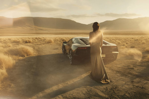 Girl Power In A Lamborghini (3840x2400) Resolution Wallpaper