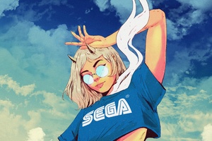 Girl Sega Tshirt 4k (2932x2932) Resolution Wallpaper
