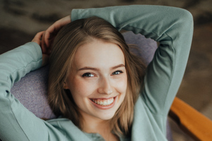 Girl Smiling Cute 5k (2560x1440) Resolution Wallpaper