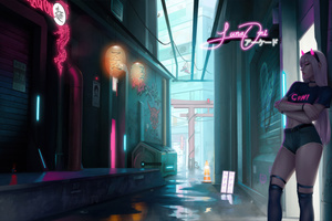 Girl Waiting Outside Bar (3840x2400) Resolution Wallpaper