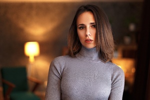 Girl Wearing Sweater Wallpaper
