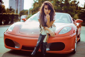 Girl With Ferrari