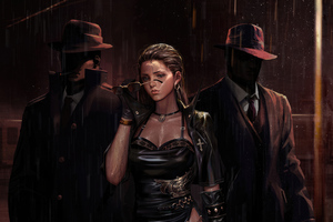 Girl With Mafia Man (2932x2932) Resolution Wallpaper