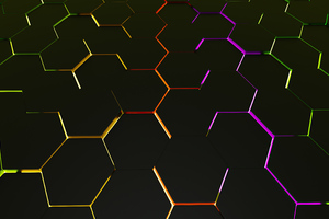 Glowing Hexagon 5k Wallpaper