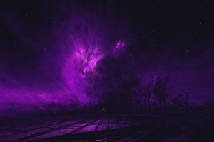 Glowing Purple Cloud 4k