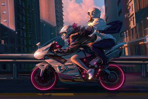 Glowing Streets Bold Beats Urban Biker Girl 5k (1600x1200) Resolution Wallpaper