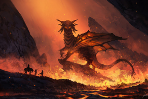 God Of Fire Dragon 4k (1336x768) Resolution Wallpaper