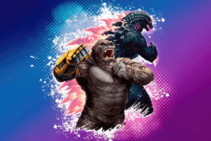 Godzilla X Kong The New Empire 8k Artwork (1360x768) Resolution Wallpaper