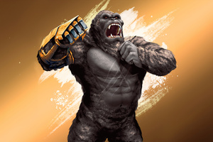 Godzilla X Kong The New Empire Artwork 5k (1366x768) Resolution Wallpaper