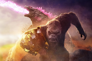 Godzilla X Kong The New Empire Real 3d Poster Wallpaper