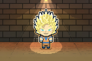 Goku 8 Bit Unleashed (2048x2048) Resolution Wallpaper