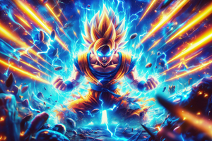 Goku Effortless (1366x768) Resolution Wallpaper