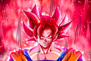 Goku Super Saiyan God 5k (1024x768) Resolution Wallpaper