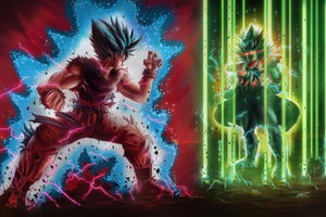 Goku Vs Broly Legendary Transformation (2048x2048) Resolution Wallpaper