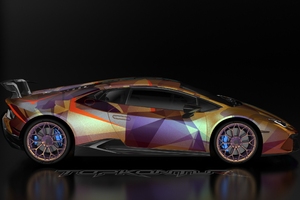 Gold And Wine Lamborghini Huracan Car (2048x2048) Resolution Wallpaper