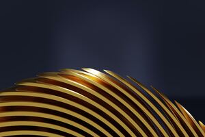 Gold Object Shapes Abstract 8k Wallpaper