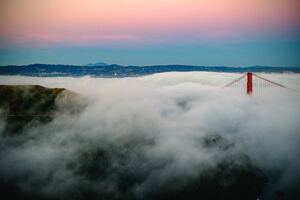 Golden Gate Bridge Fogs Mountains 5k