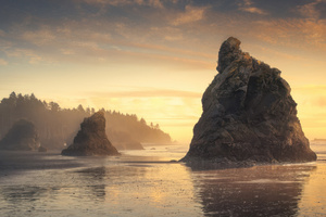 Golden Glow At Ruby Beach Washington Usa (1280x1024) Resolution Wallpaper