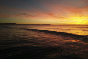 Golden Sunset Wave At Marina State Beach California (1024x768) Resolution Wallpaper