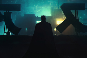 Gotham City 2049 Batman (2932x2932) Resolution Wallpaper
