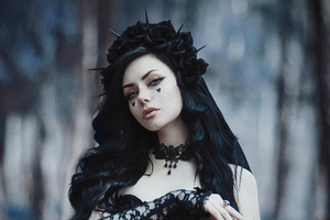 Gothic Bride In Black Dress