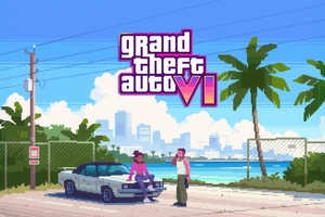 Grand Theft Auto Vi 8 Bit Artwork (1366x768) Resolution Wallpaper