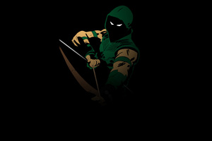 Green Arrow Minimal 4k (2560x1080) Resolution Wallpaper